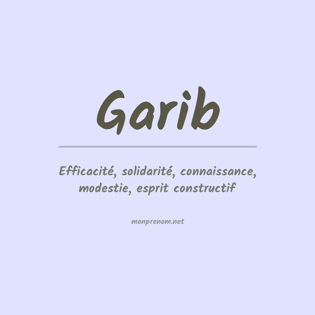 Signification du Prénom Garib