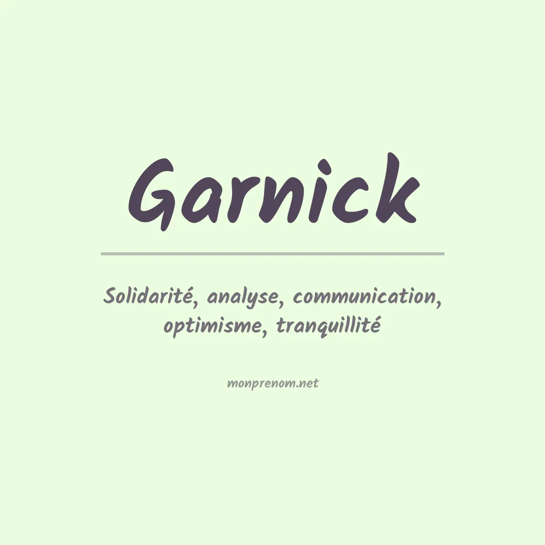 Signification du Prénom Garnick