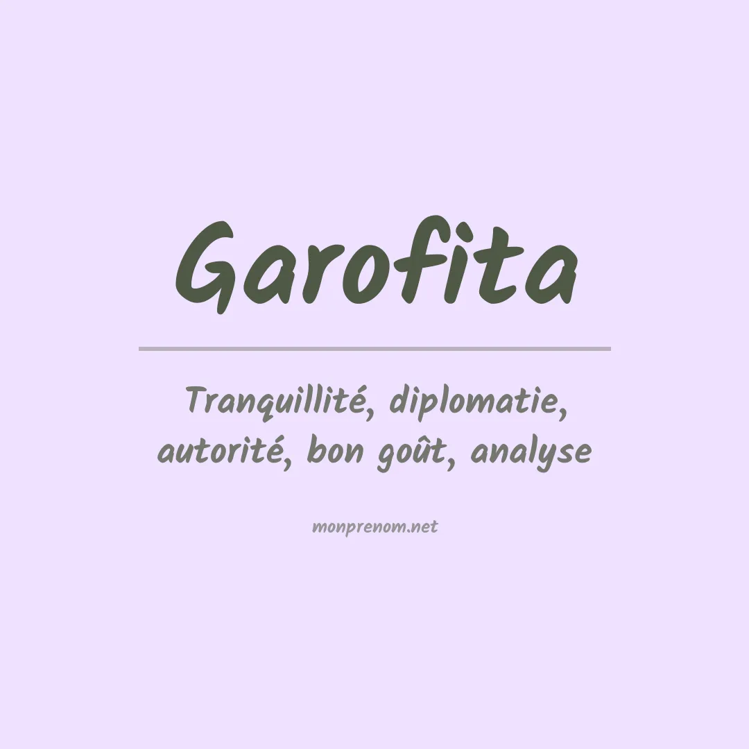 Signification du Prénom Garofita