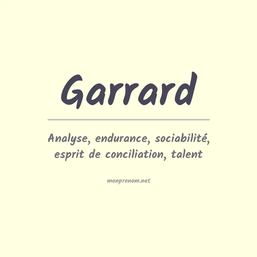 Signification du Prénom Garrard