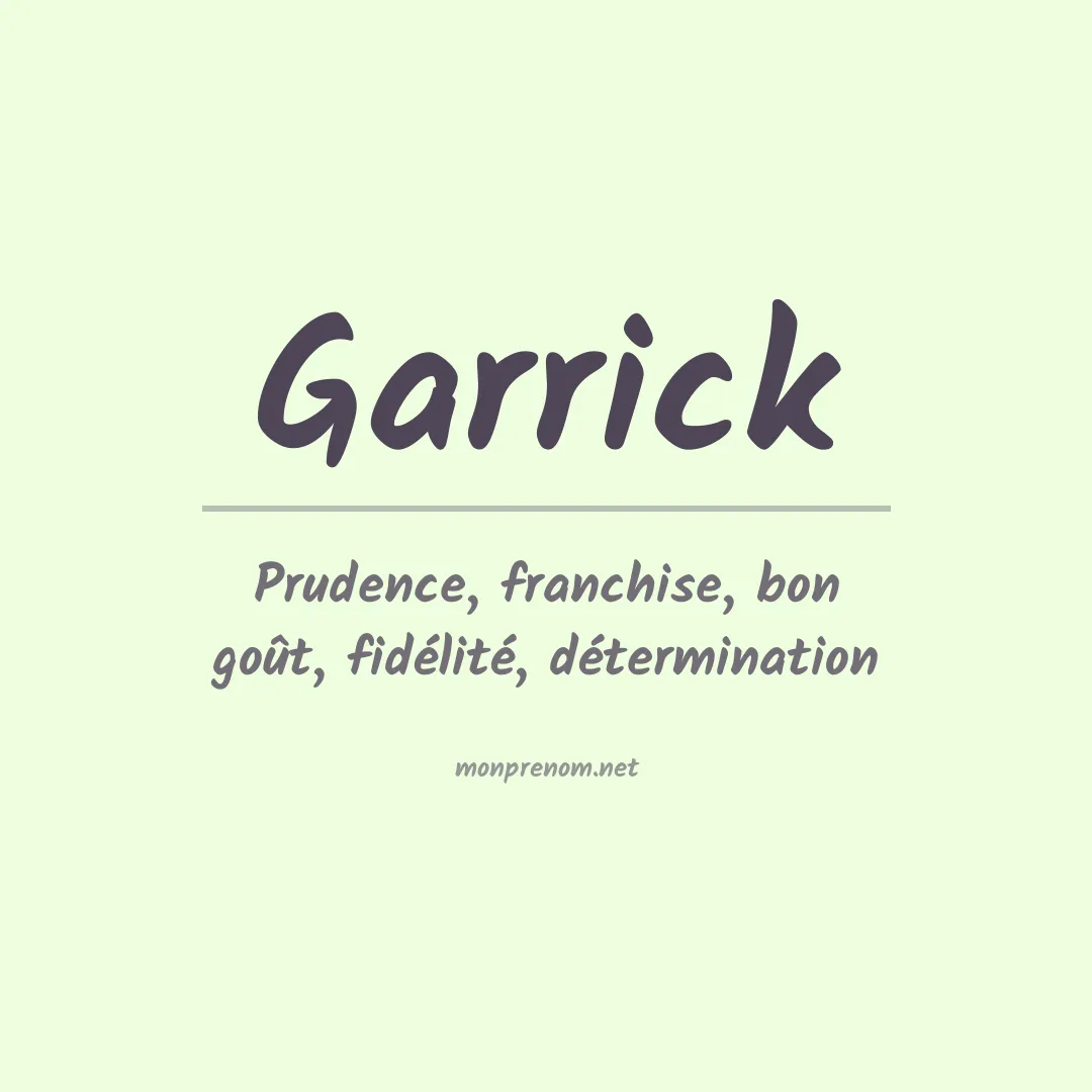 Signification du Prénom Garrick