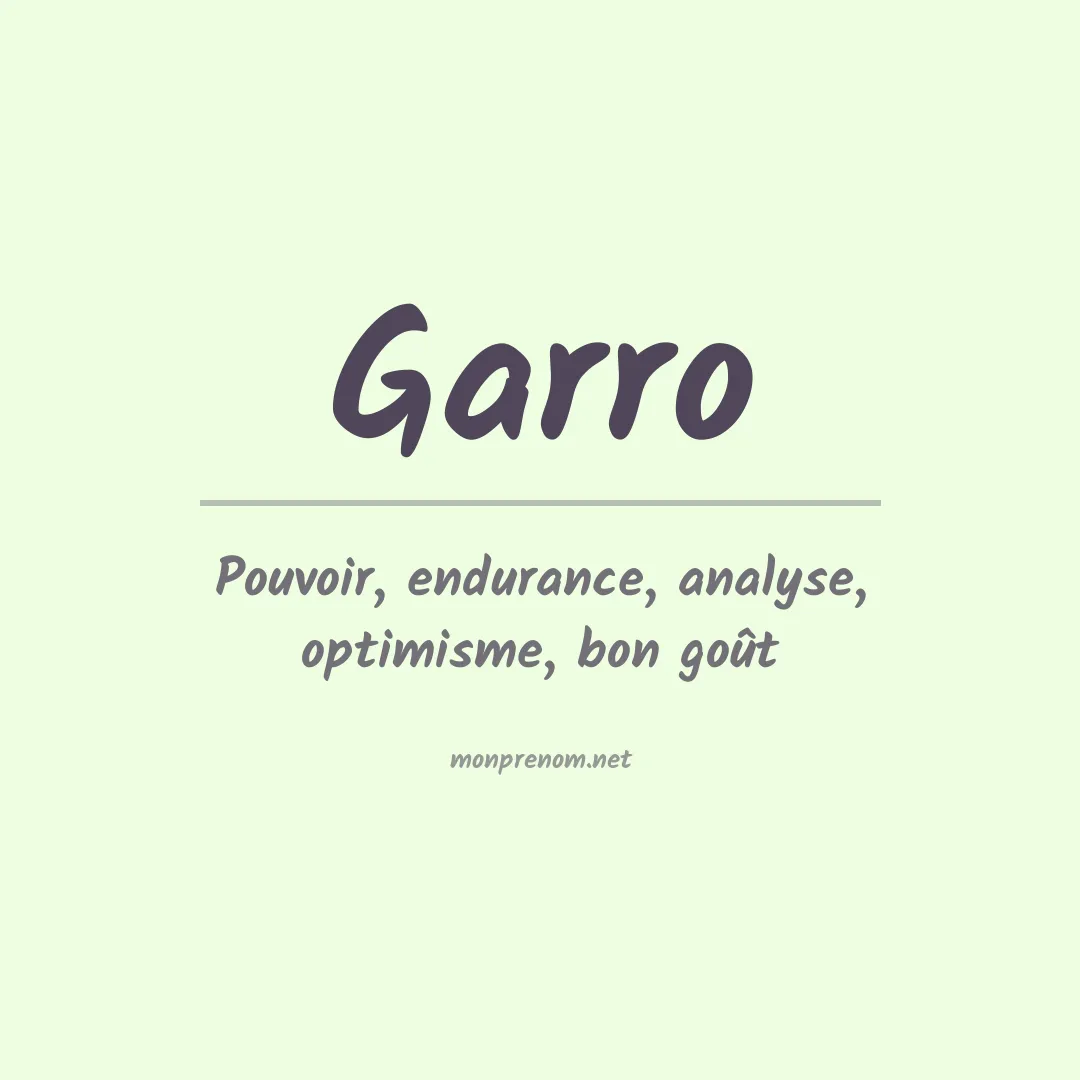 Signification du Prénom Garro