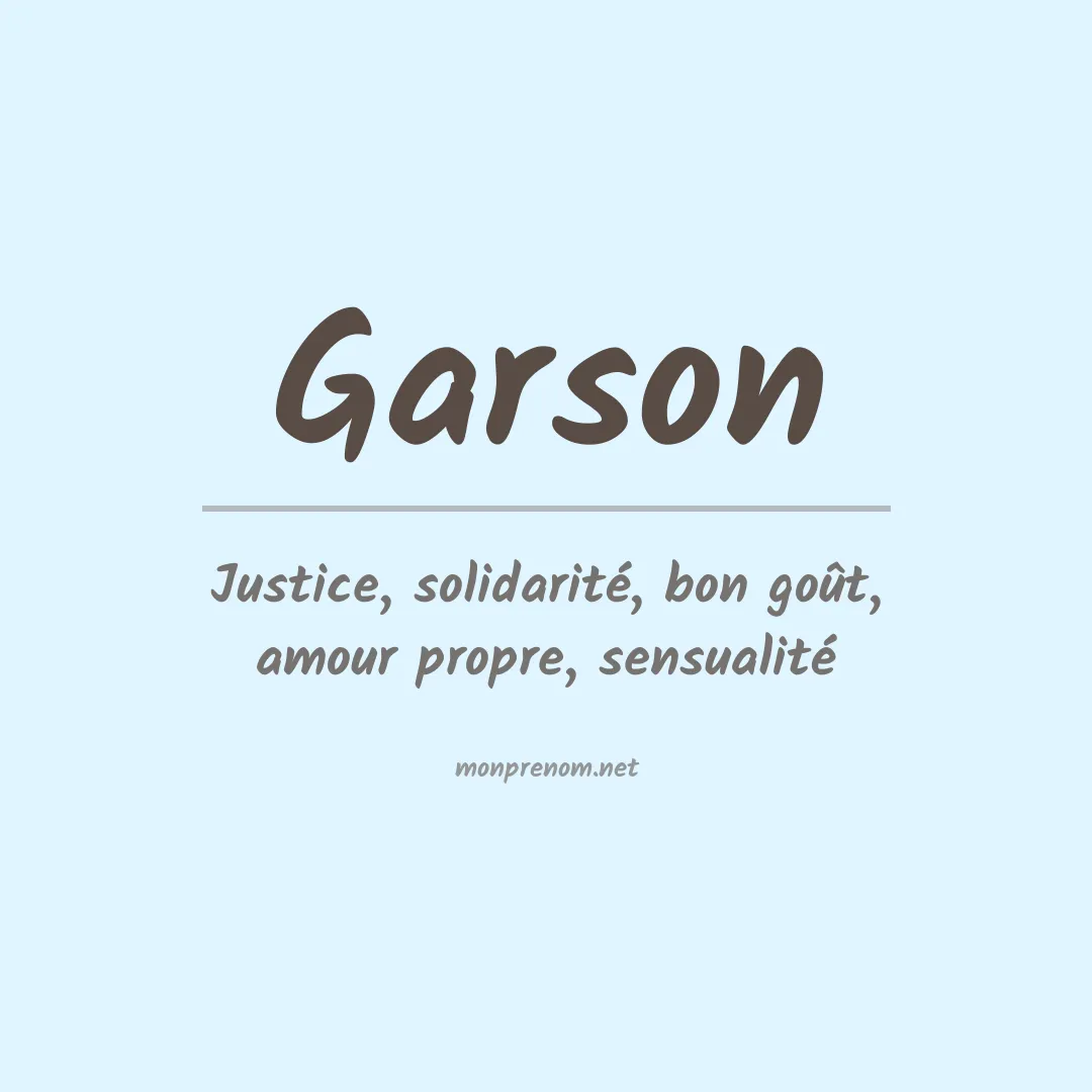 Signification du Prénom Garson