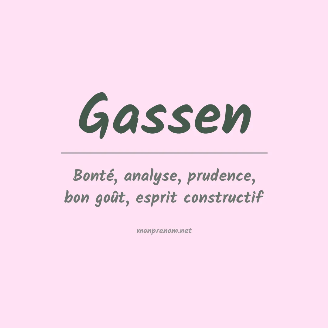 Signification du Prénom Gassen