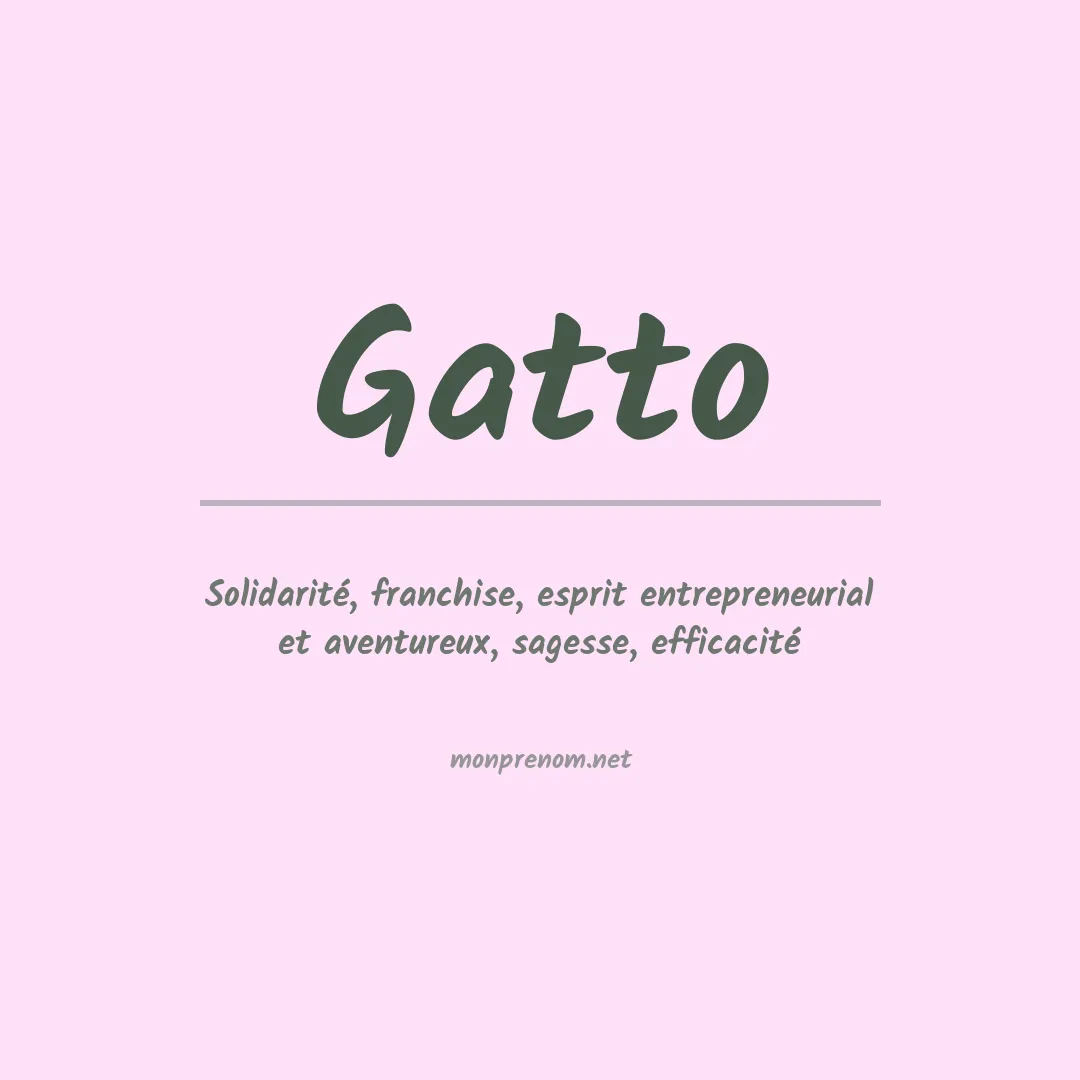 Signification du Prénom Gatto