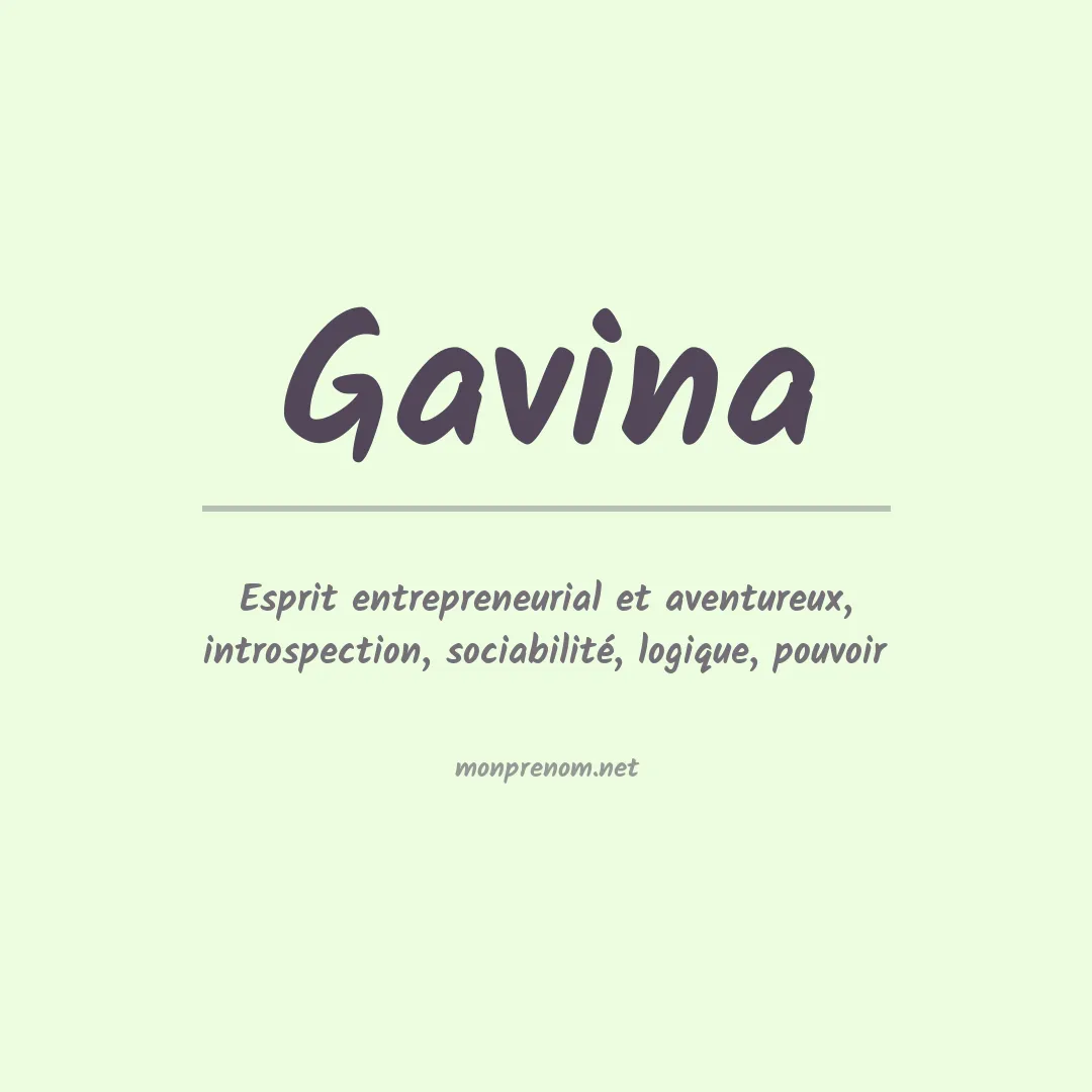 Signification du Prénom Gavina