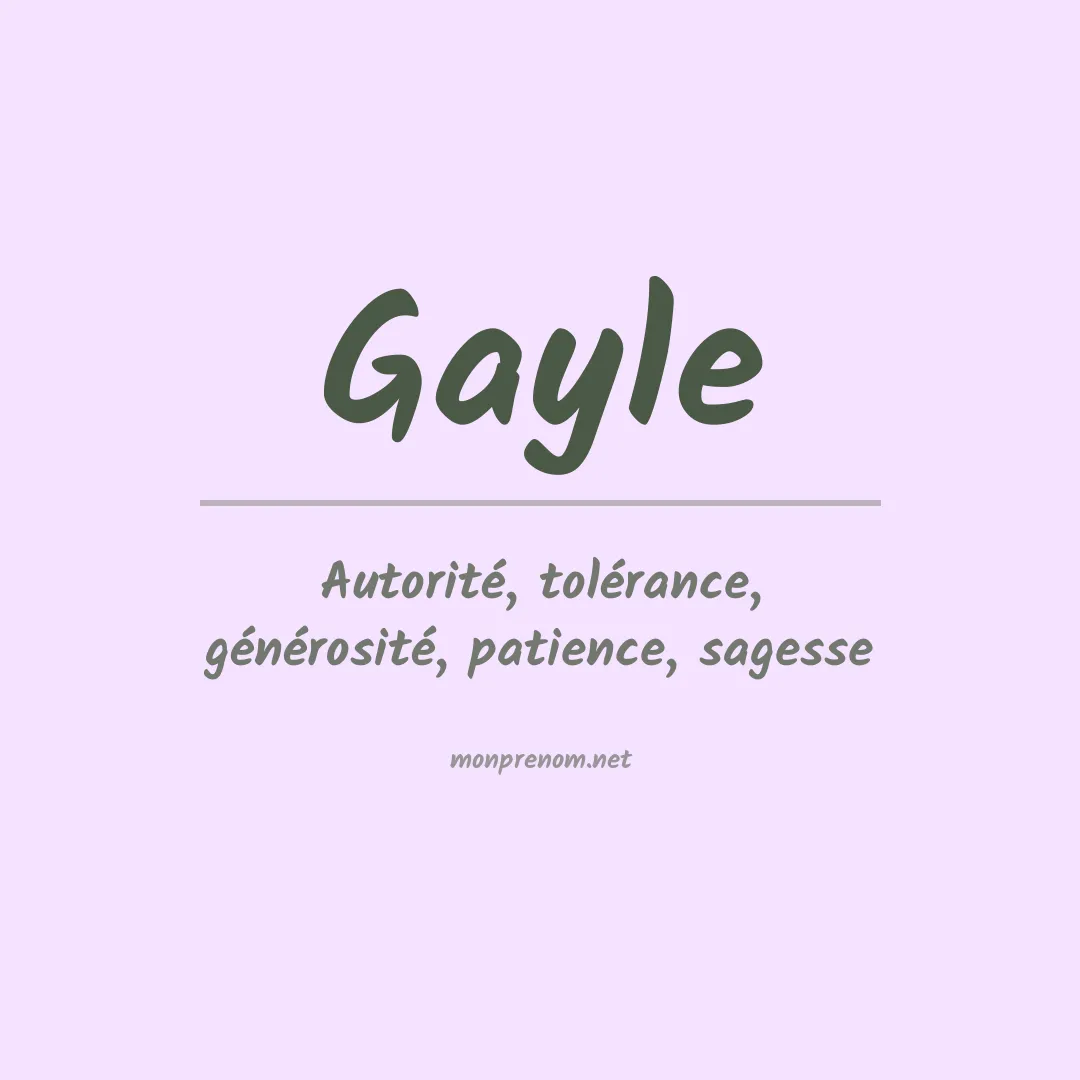 Signification du Prénom Gayle