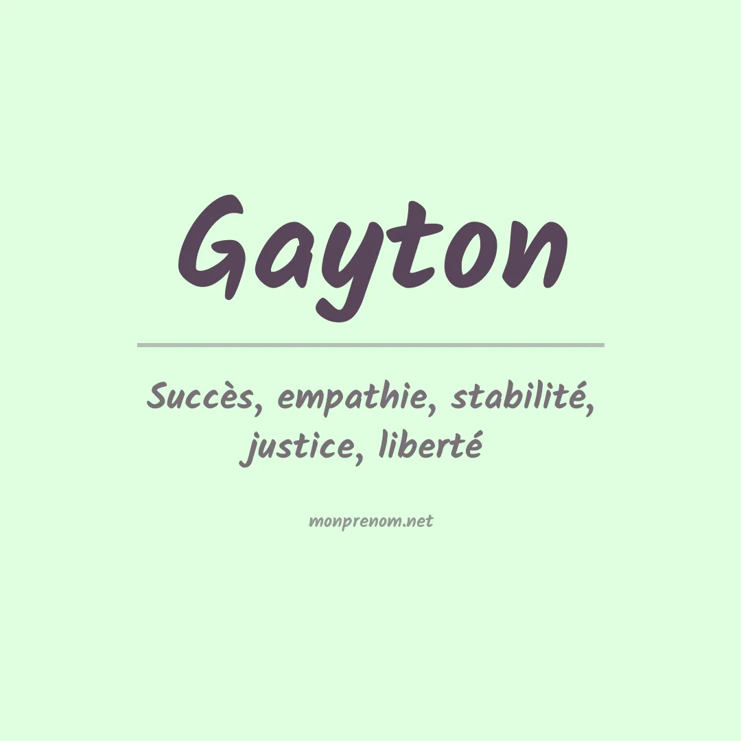 Signification du Prénom Gayton