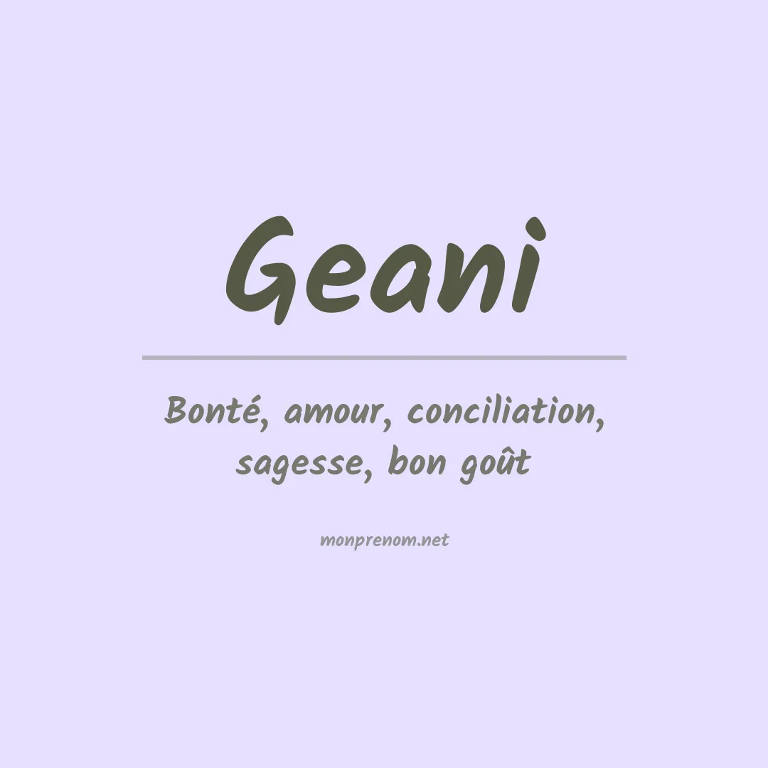 Signification du Prénom Geani