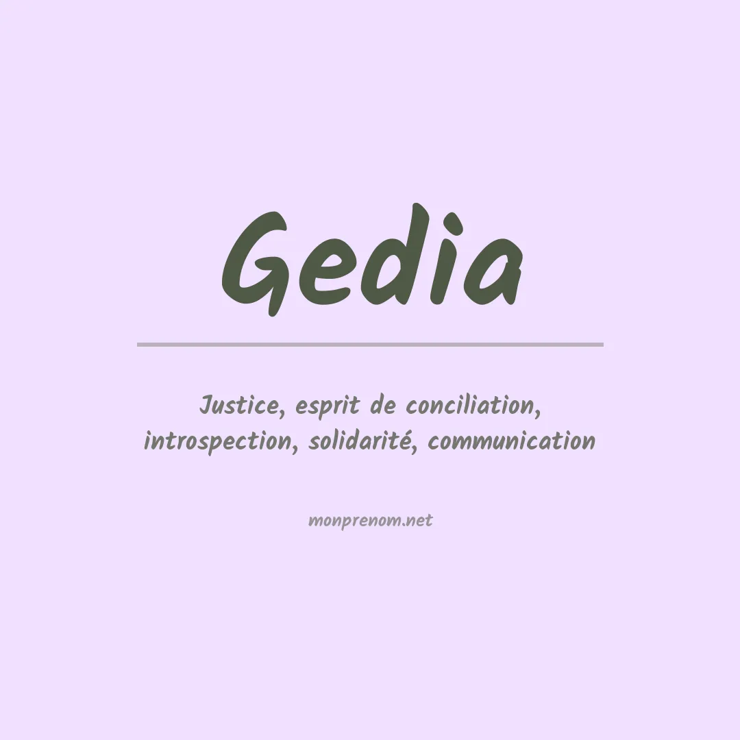 Signification du Prénom Gedia Signification du Prénom Gedia