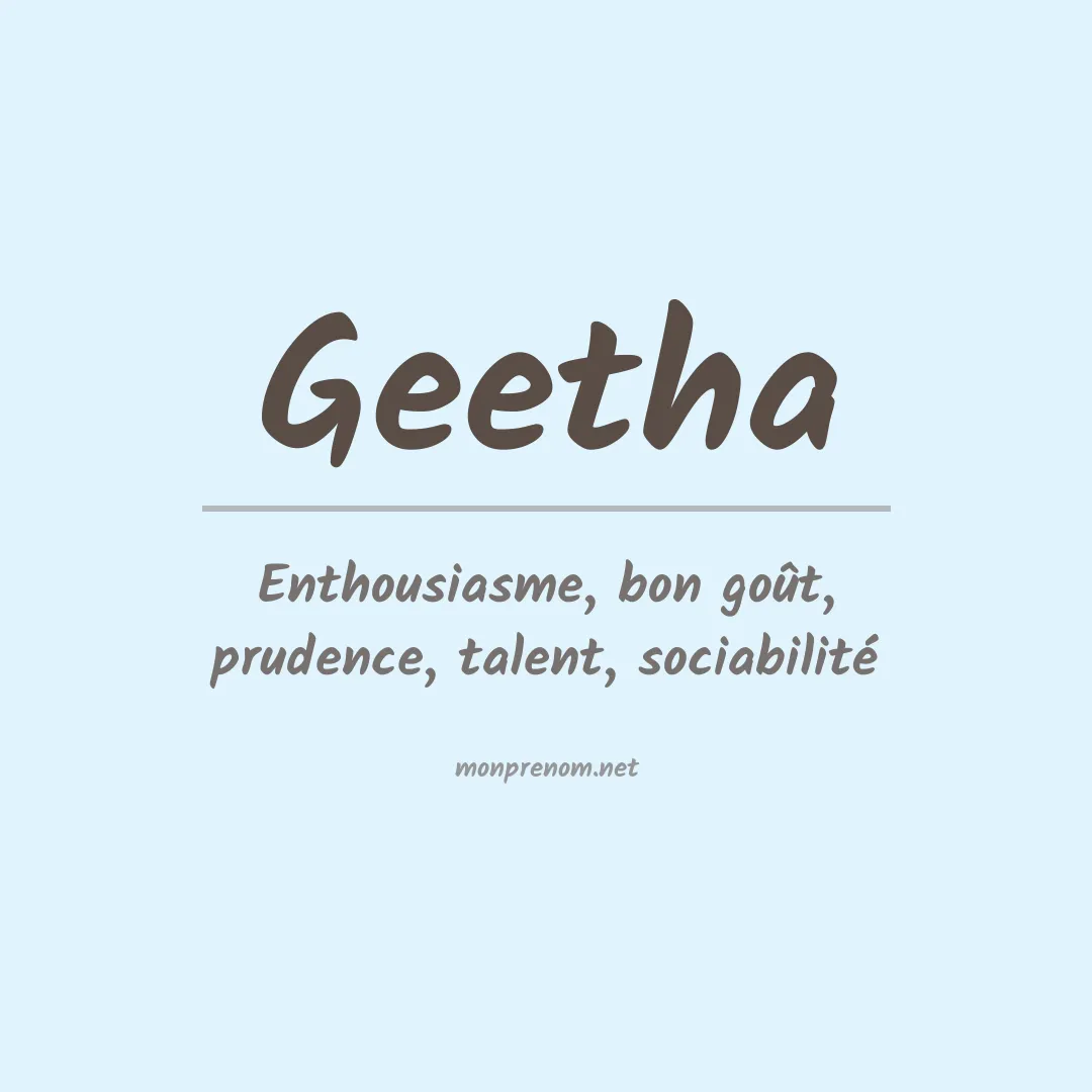 Signification du Prénom Geetha