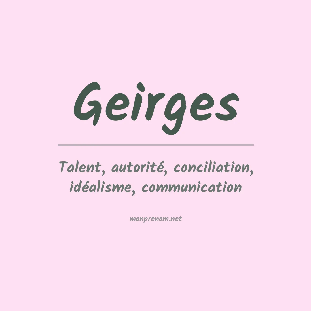 Signification du Prénom Geirges