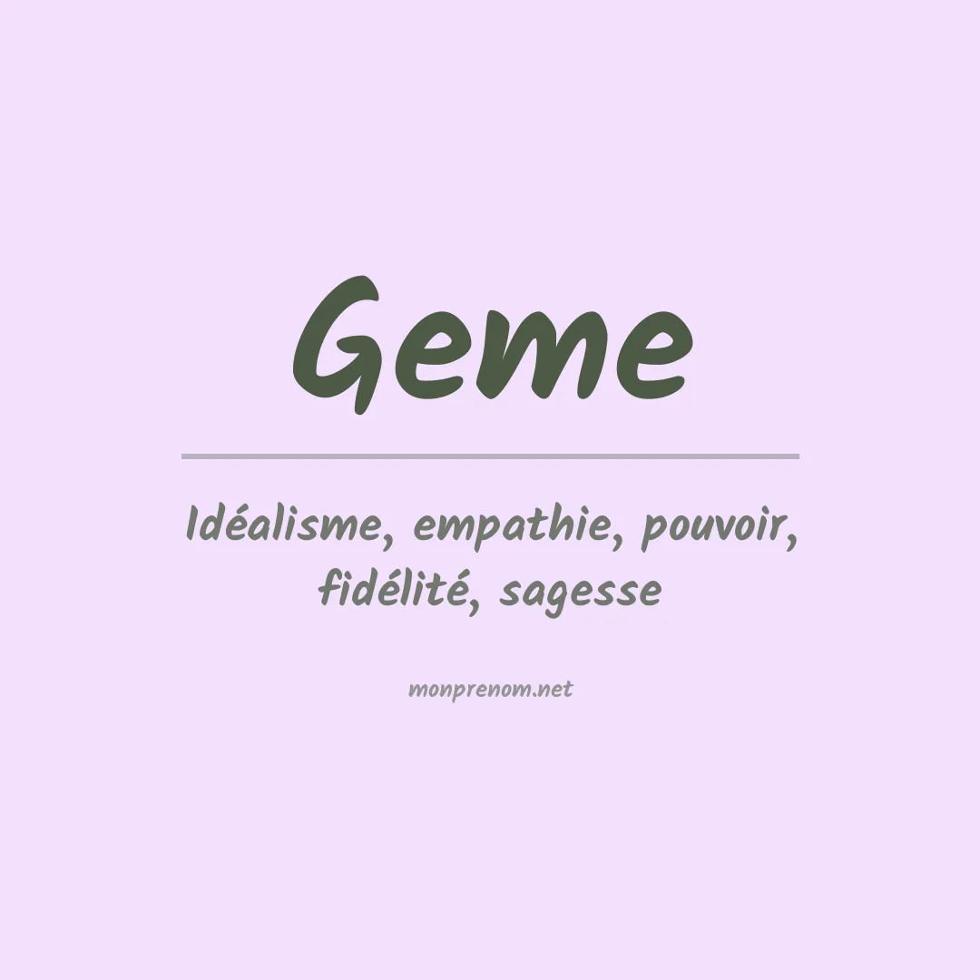 Signification du Prénom Geme