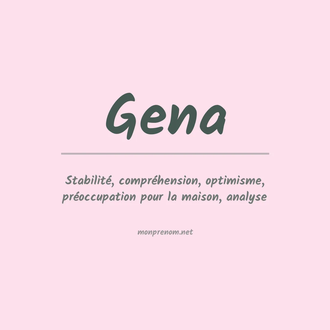 Signification du Prénom Gena