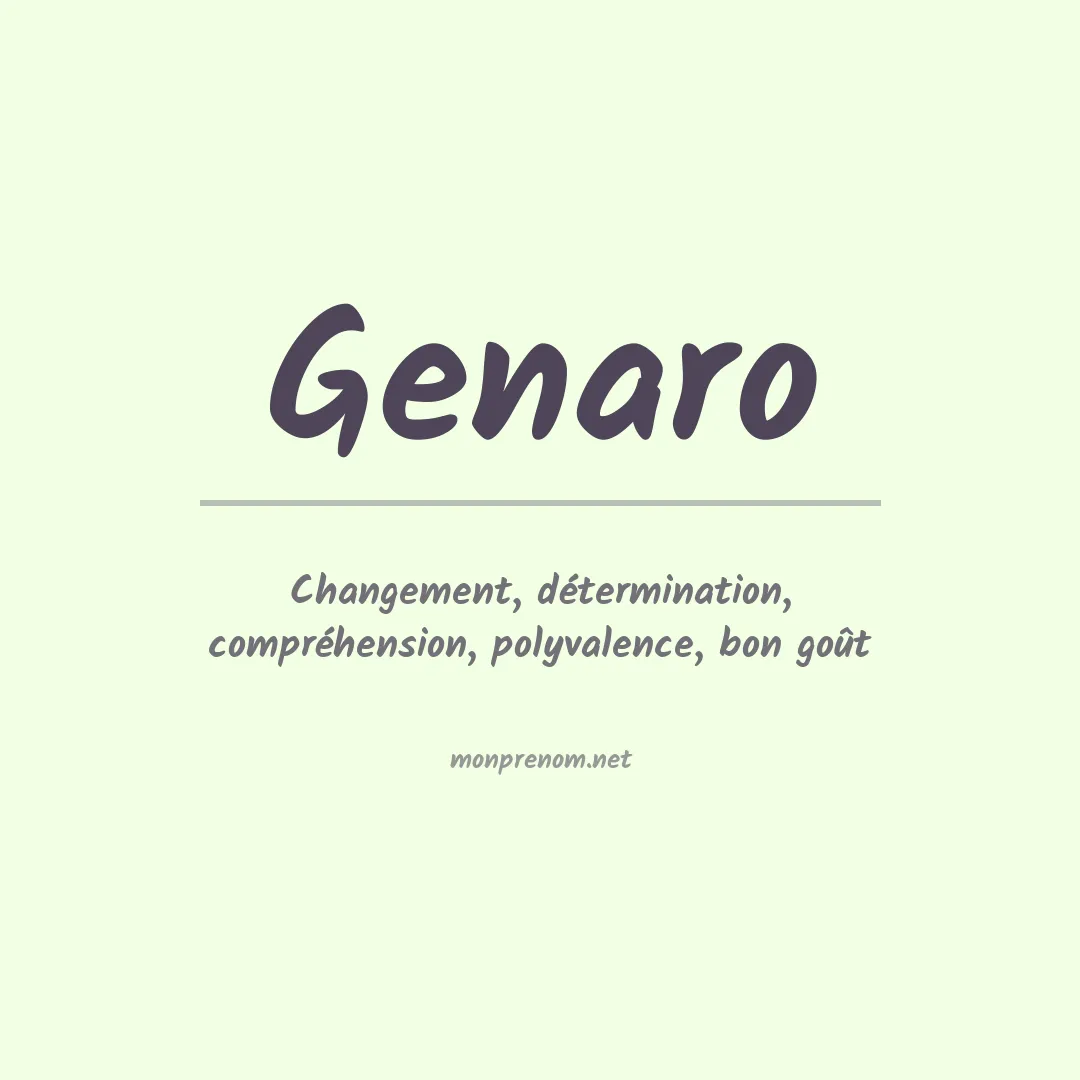 Signification du Prénom Genaro