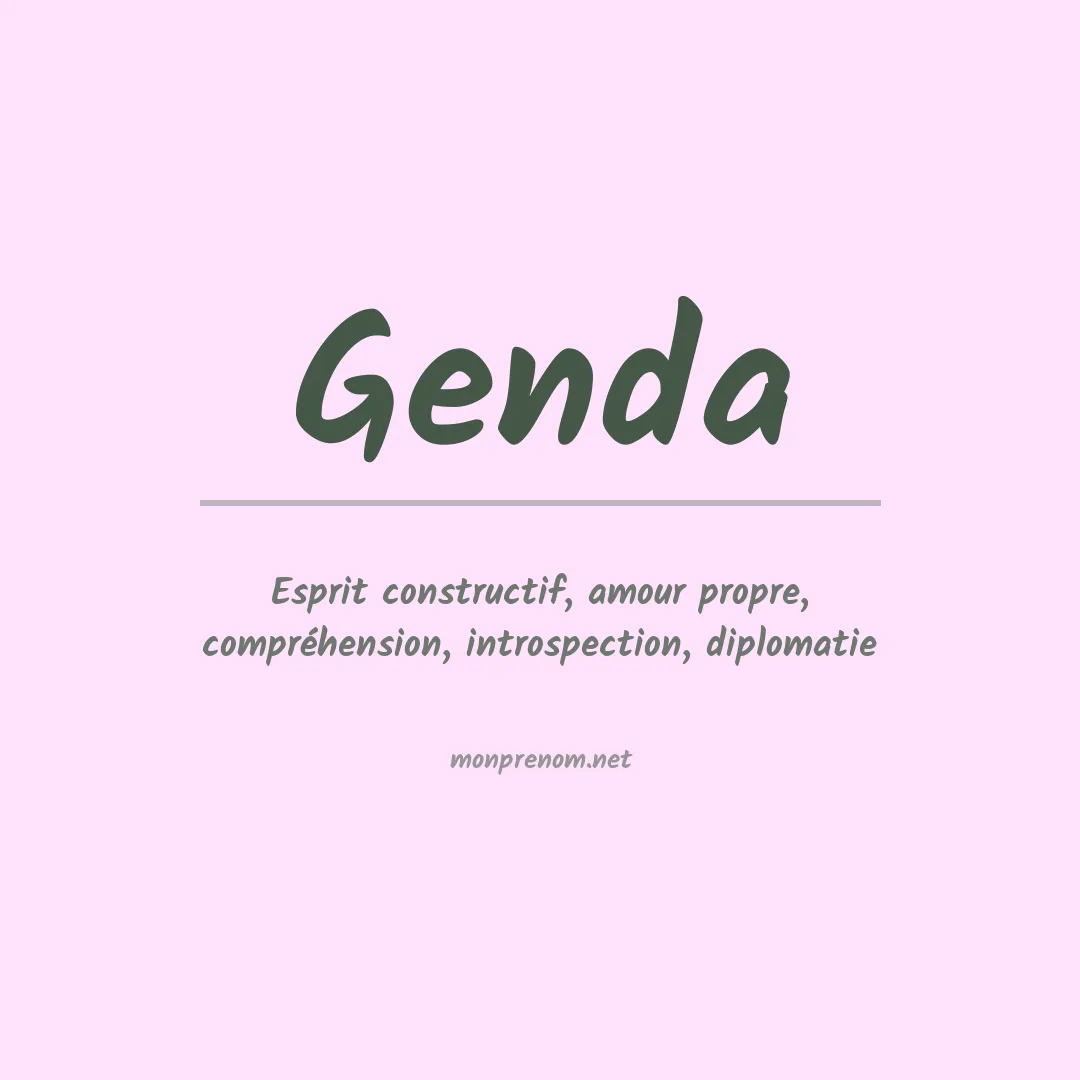 Signification du Prénom Genda Signification du Prénom Genda