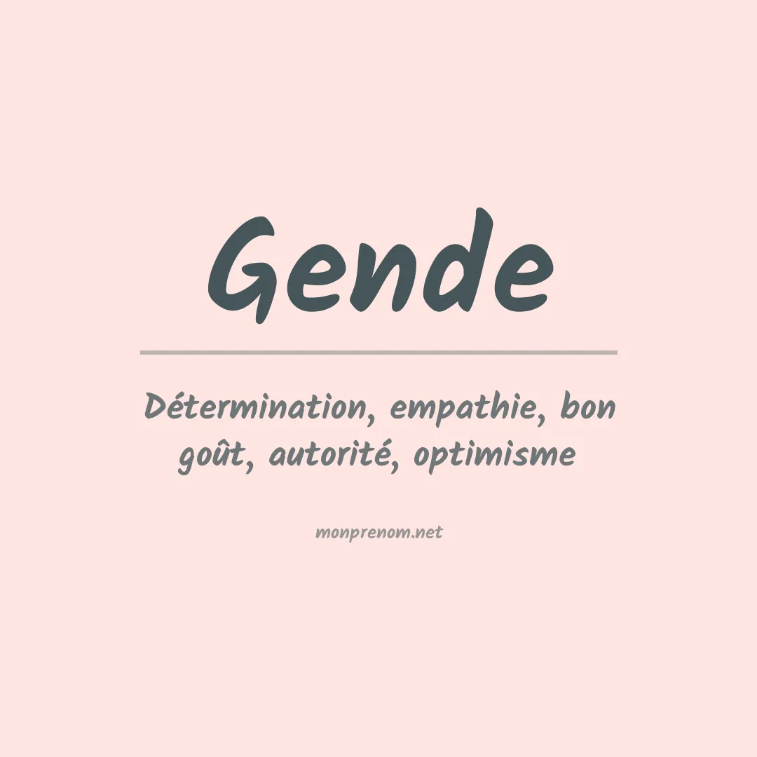Signification du Prénom Gende Signification du Prénom Gende