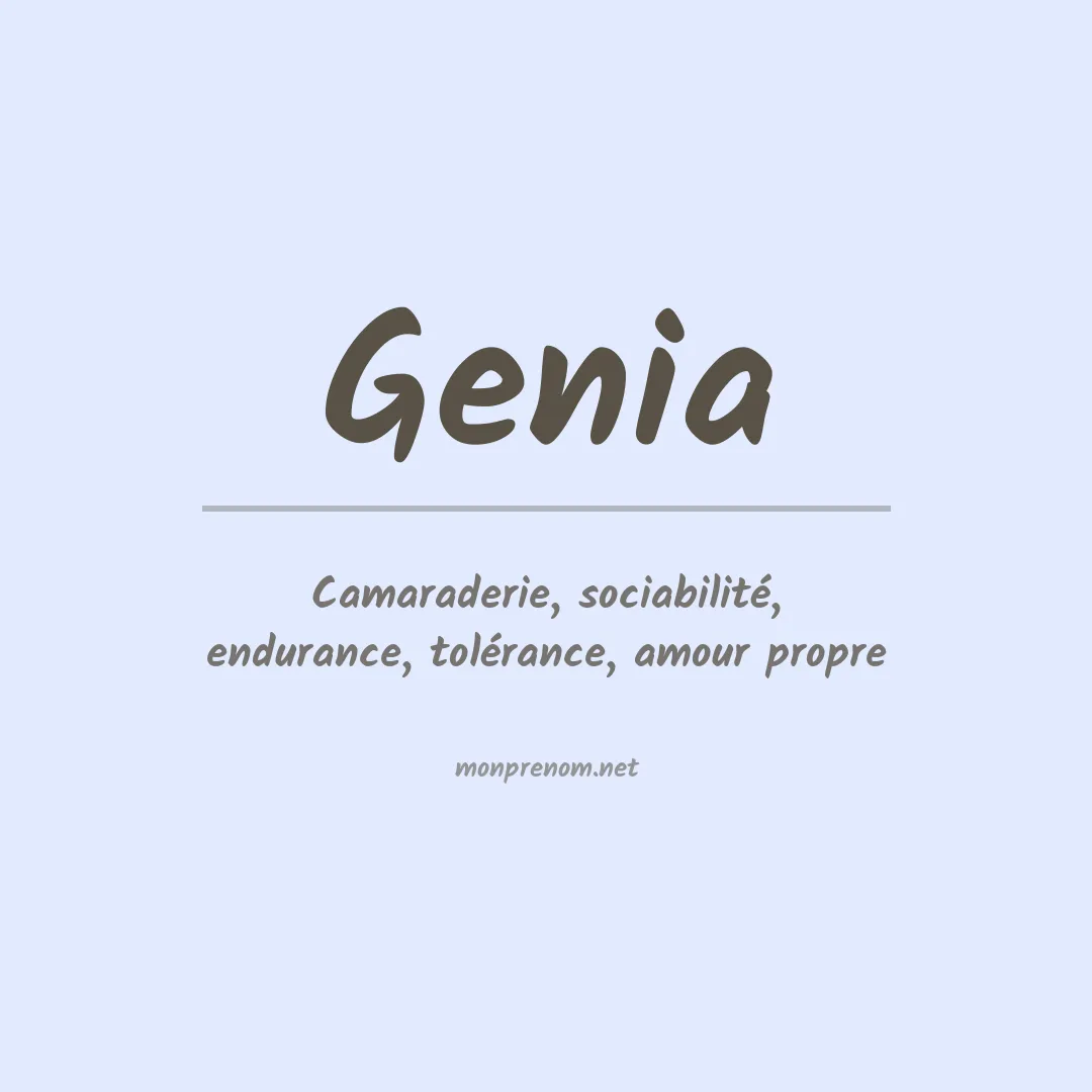 Signification du Prénom Genia Signification du Prénom Genia