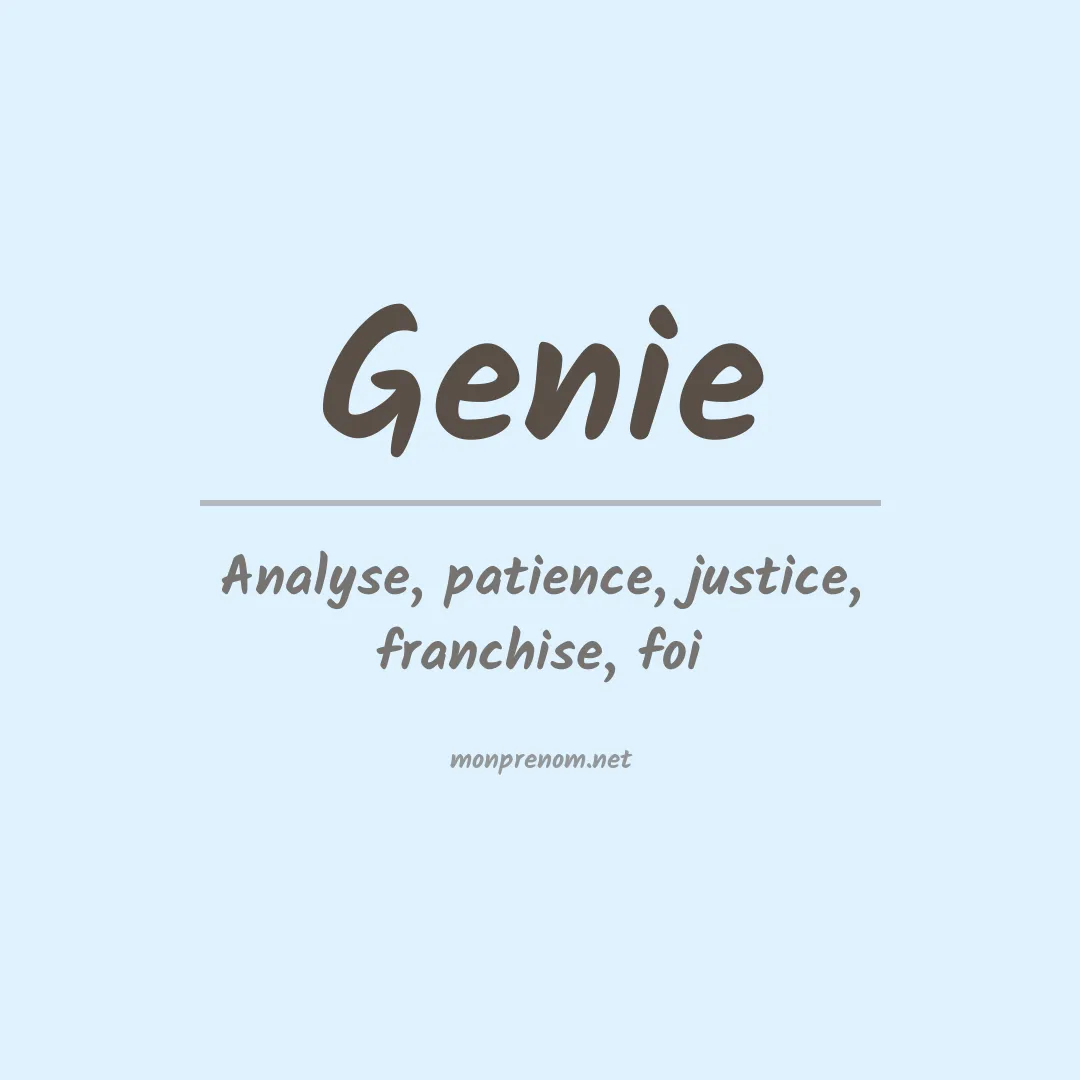 Signification du Prénom Genie Signification du Prénom Genie