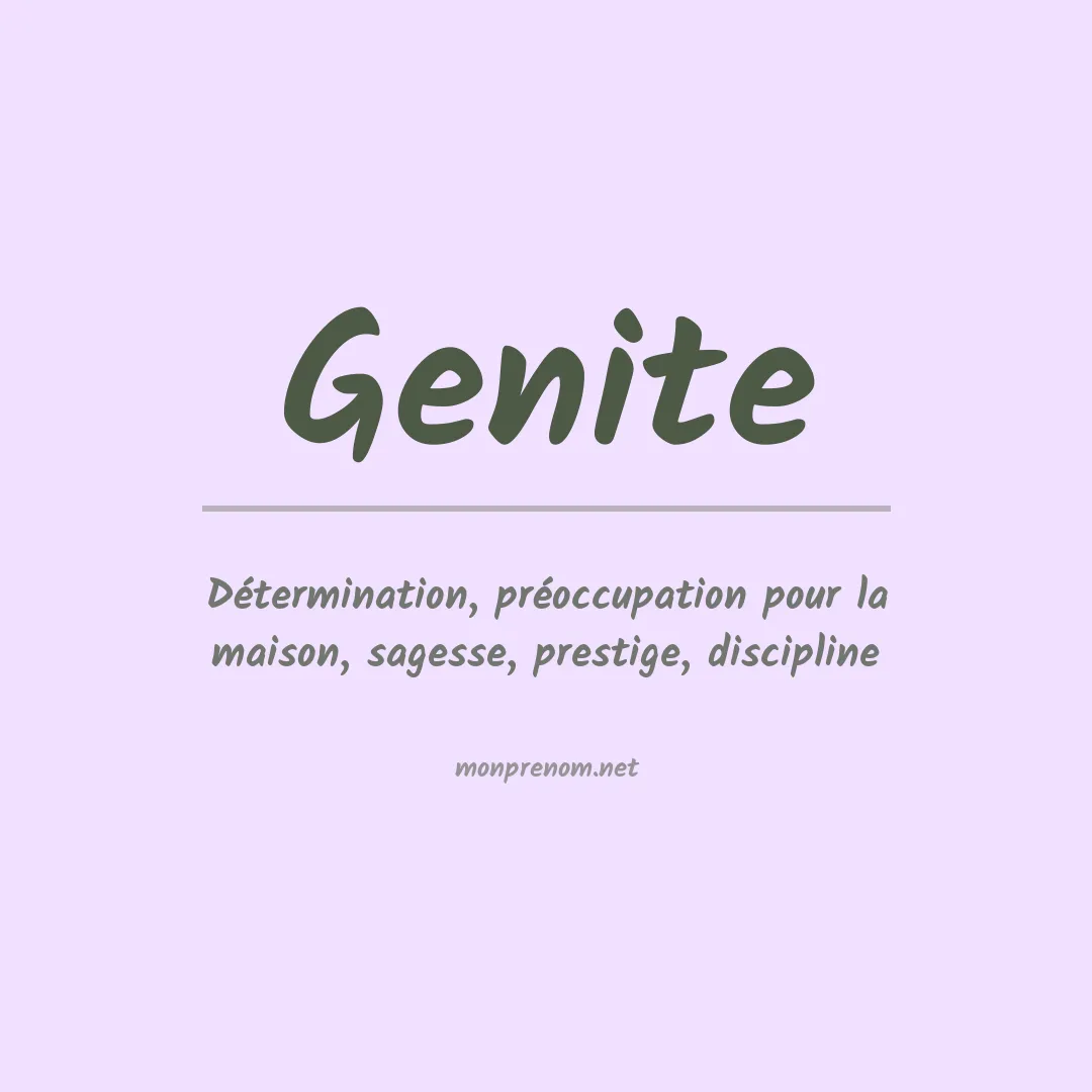 Signification du Prénom Genite Signification du Prénom Genite