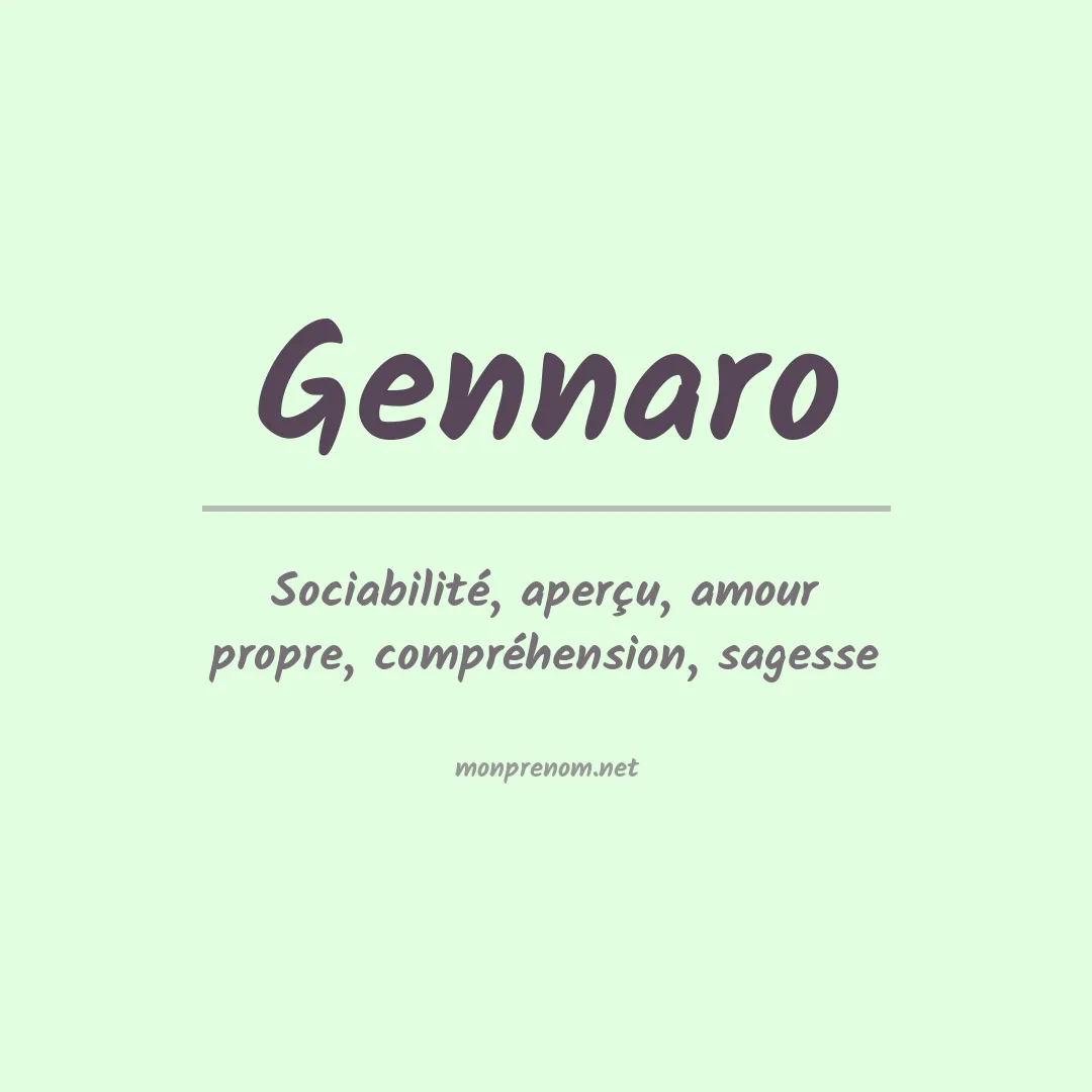 Signification du Prénom Gennaro
