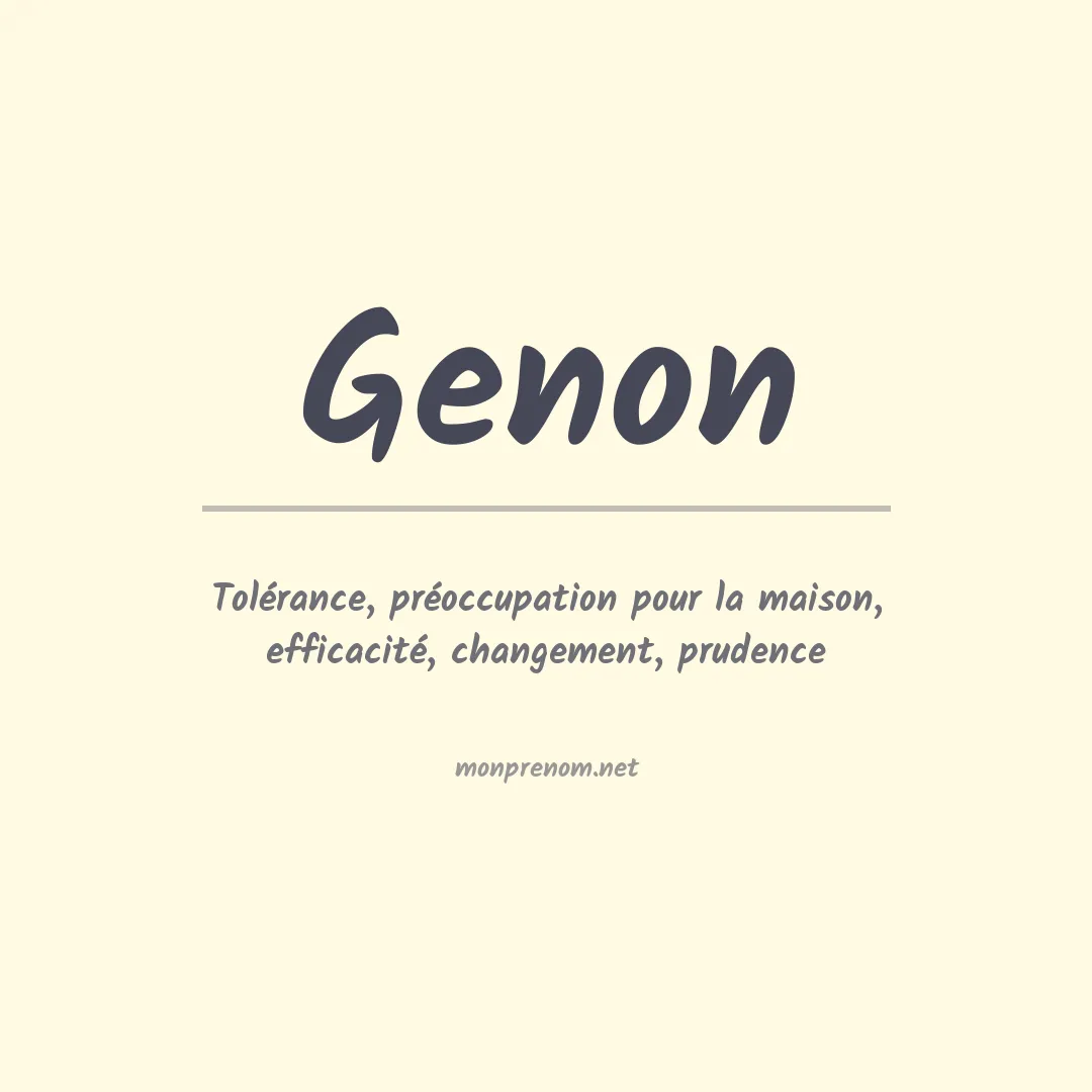 Signification du Prénom Genon