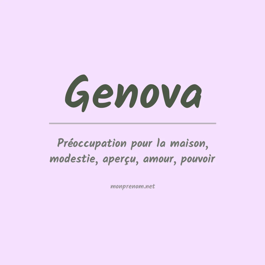 Signification du Prénom Genova