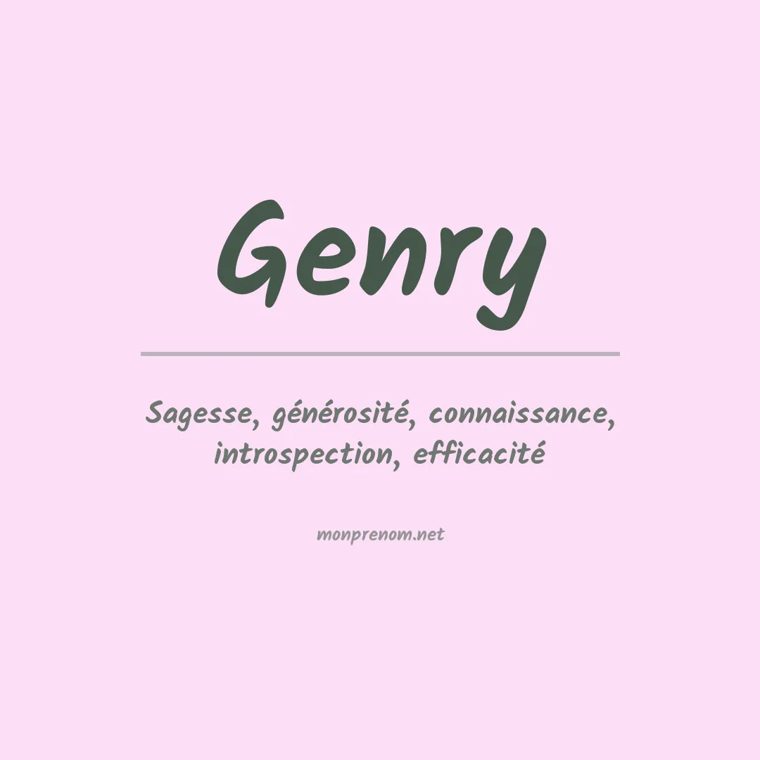 Signification du Prénom Genry