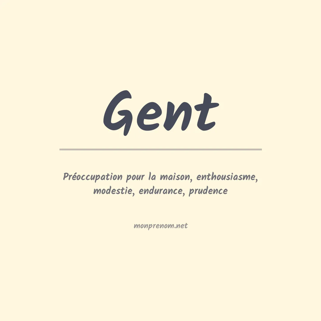 Signification du Prénom Gent