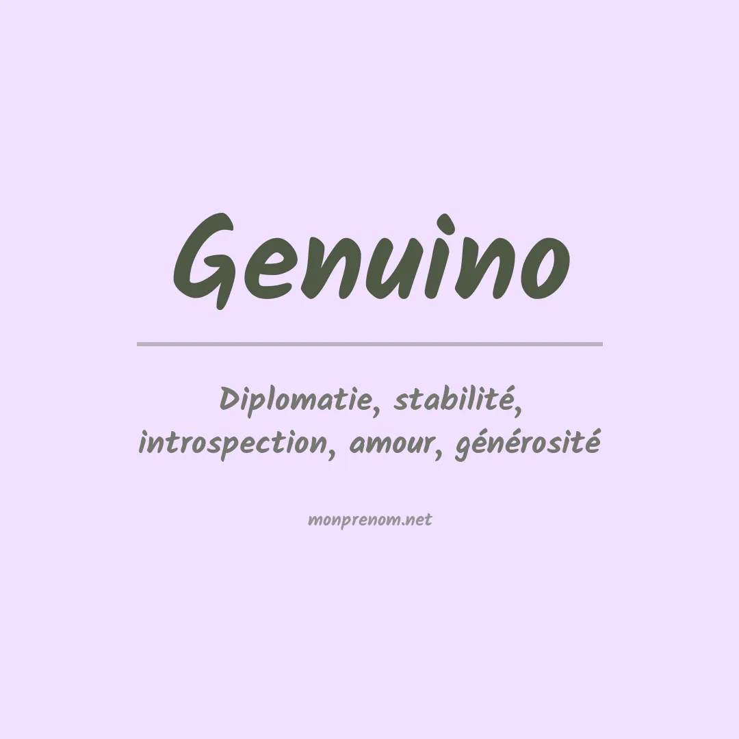 Signification du Prénom Genuino