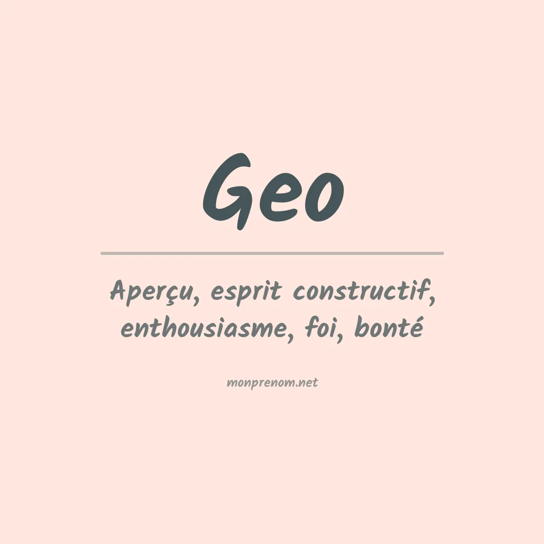 Signification du Prénom Geo Signification du Prénom Geo