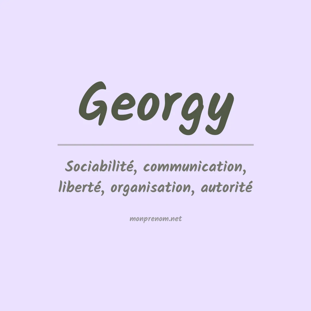 Signification du Prénom Georgy