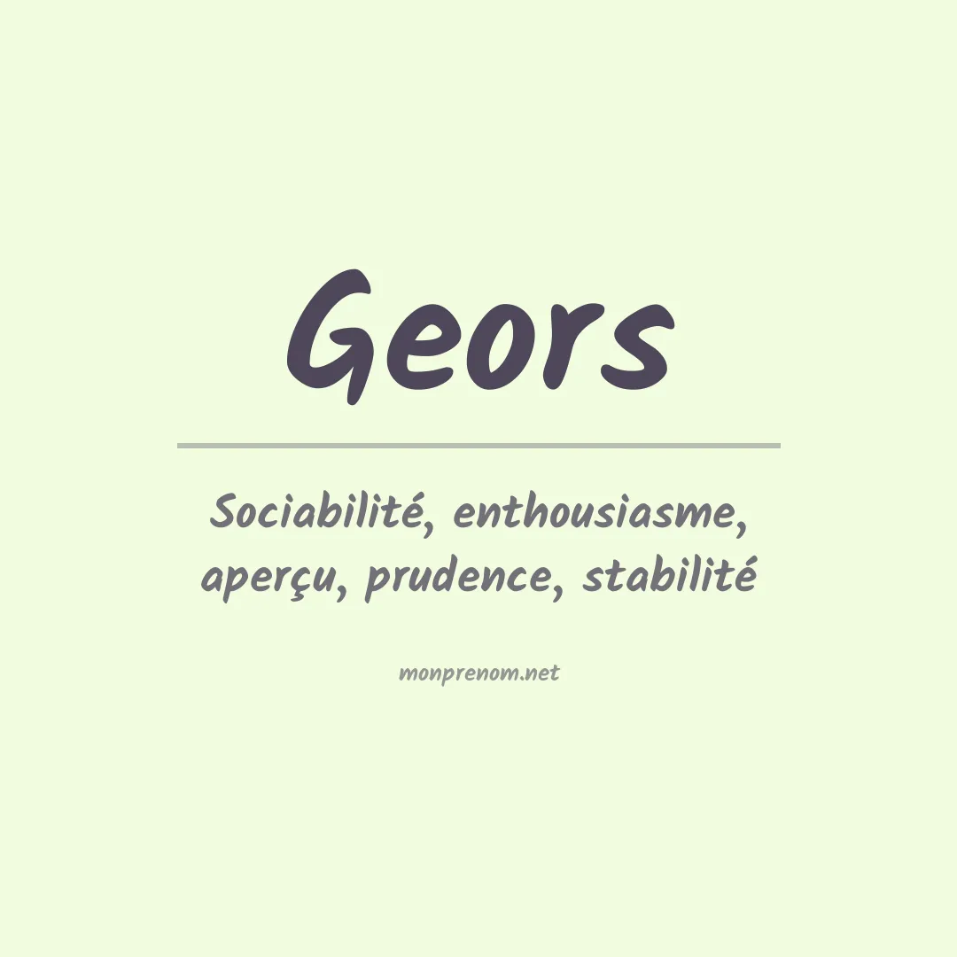 Signification du Prénom Geors