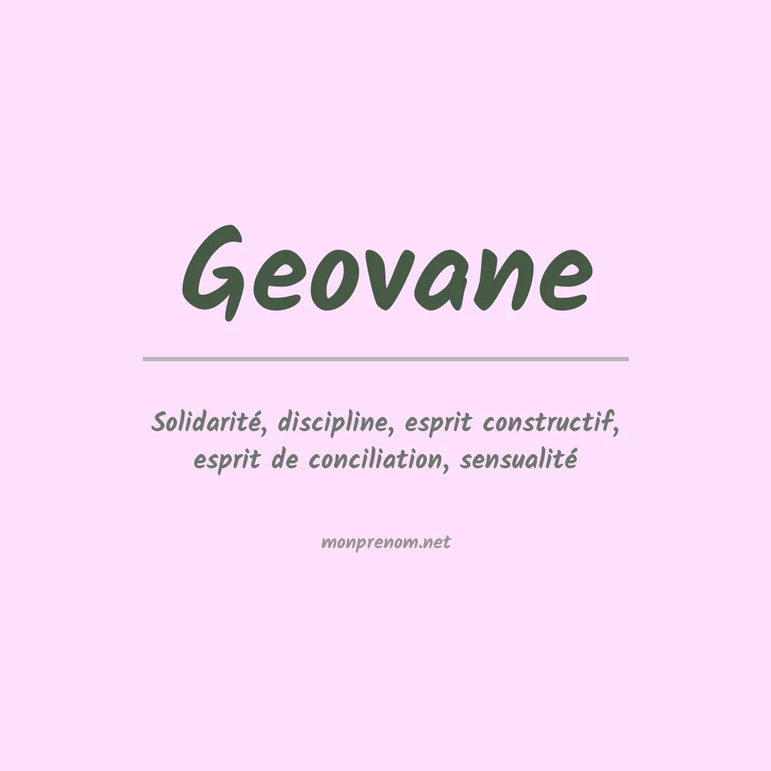 Signification du Prénom Geovane