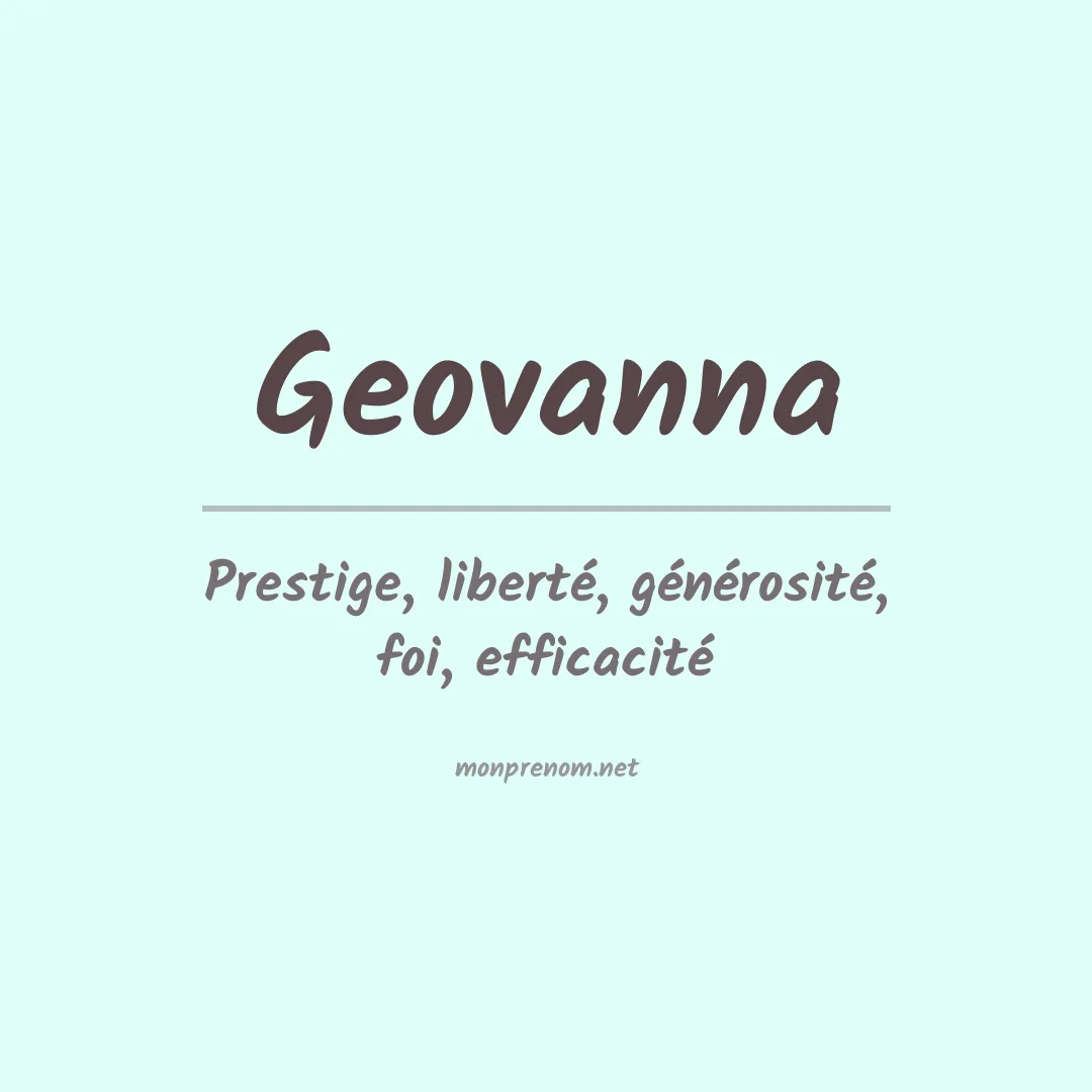 Signification du Prénom Geovanna