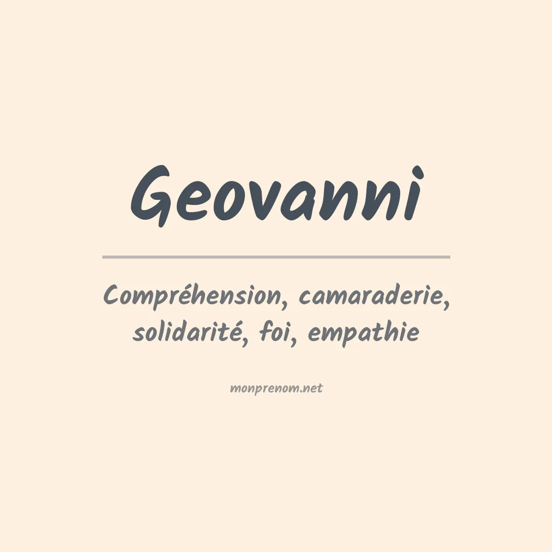 Signification du Prénom Geovanni