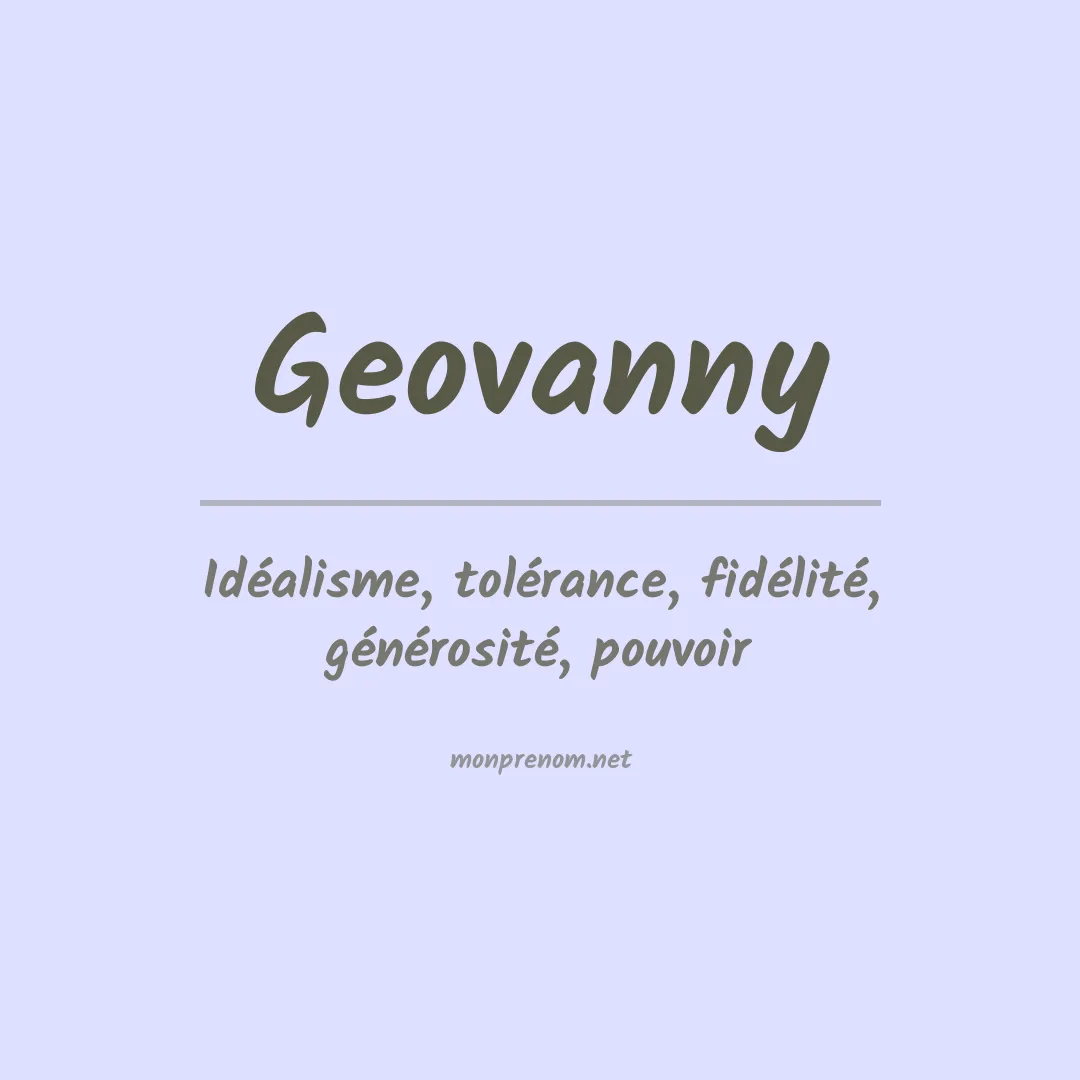 Signification du Prénom Geovanny