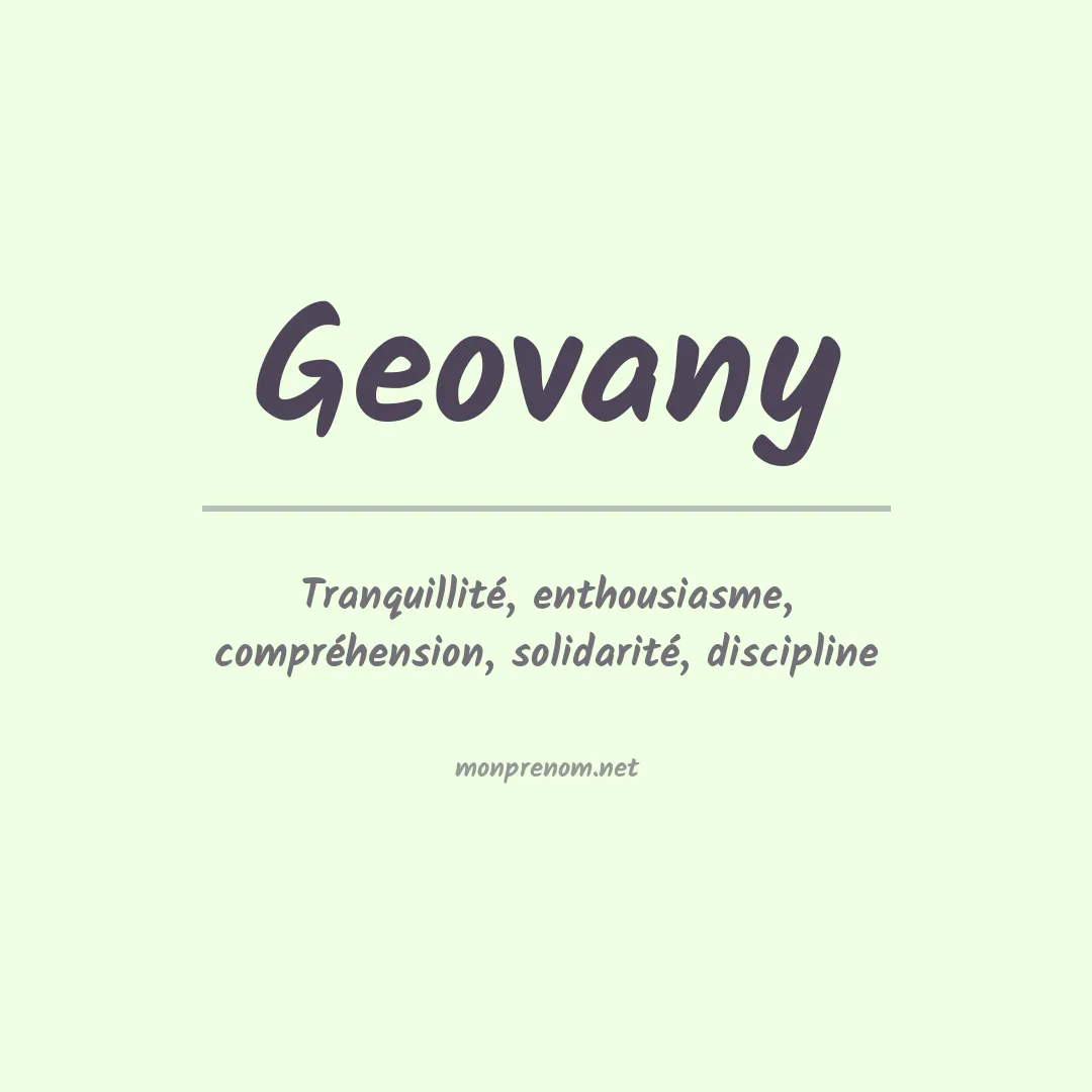 Signification du Prénom Geovany