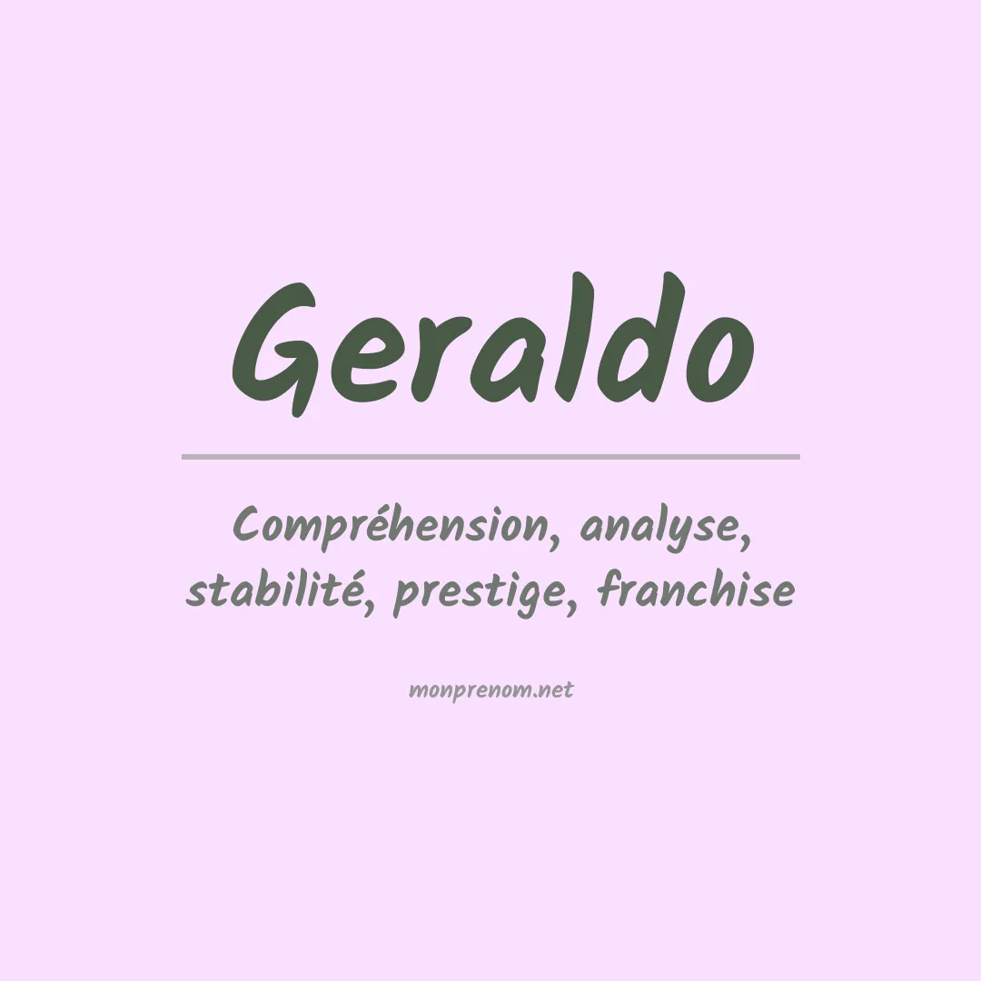 Signification du Prénom Geraldo
