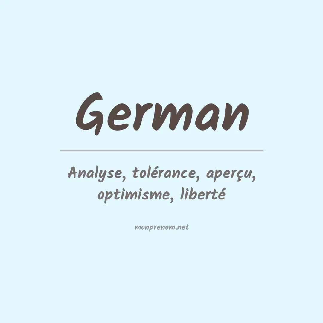 Signification du Prénom German