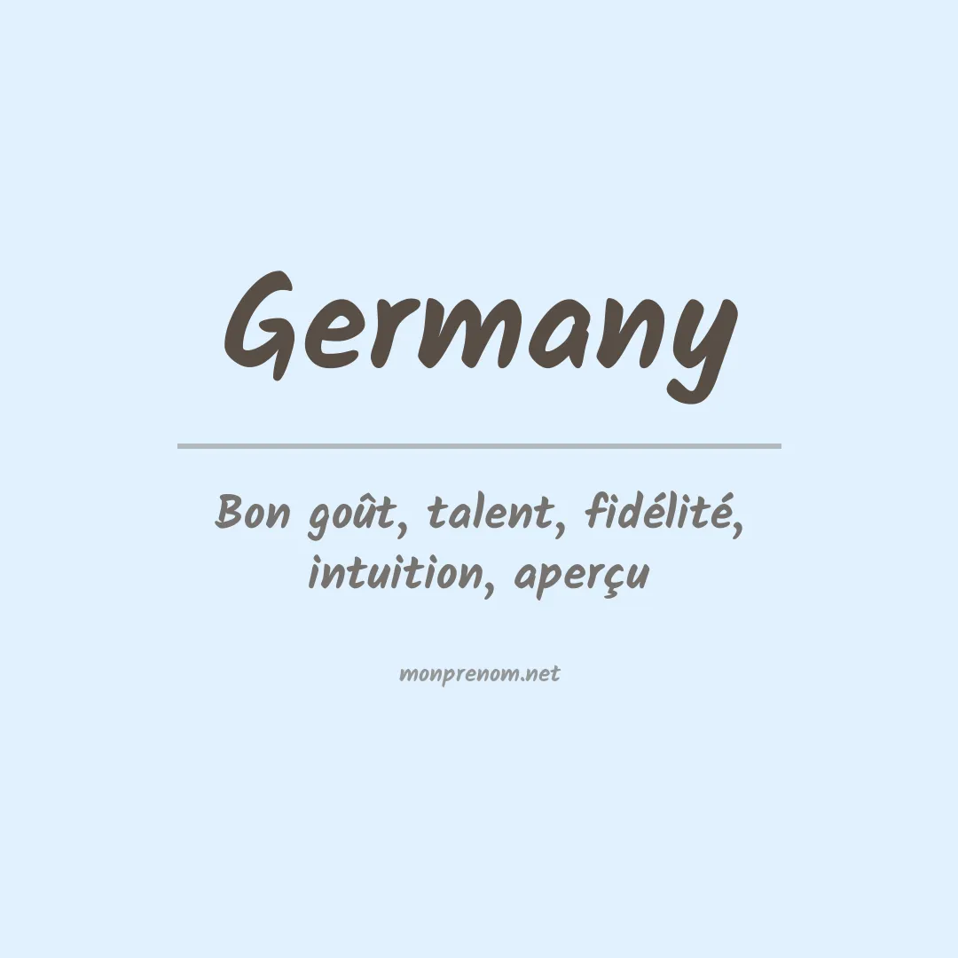 Signification du Prénom Germany