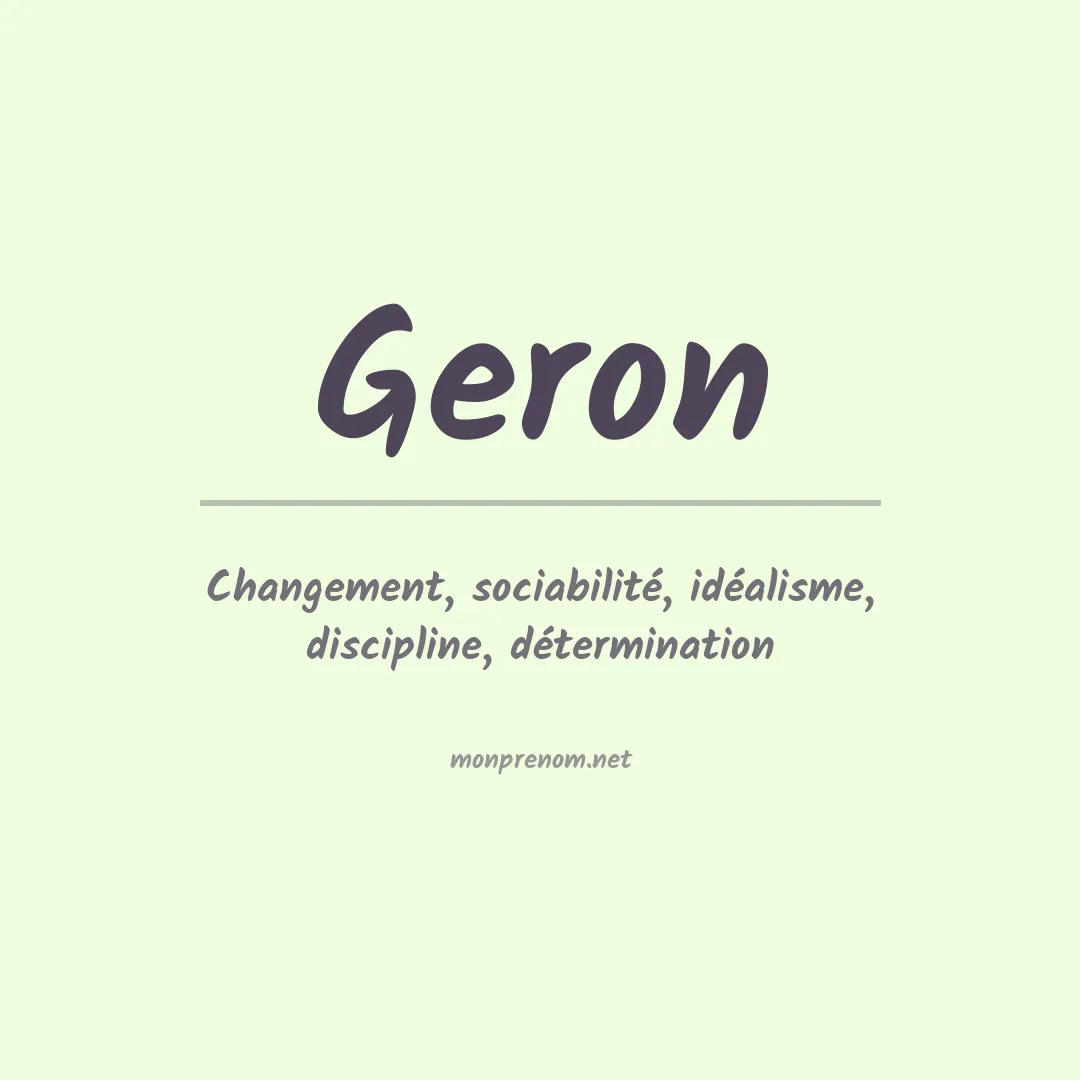 Signification du Prénom Geron