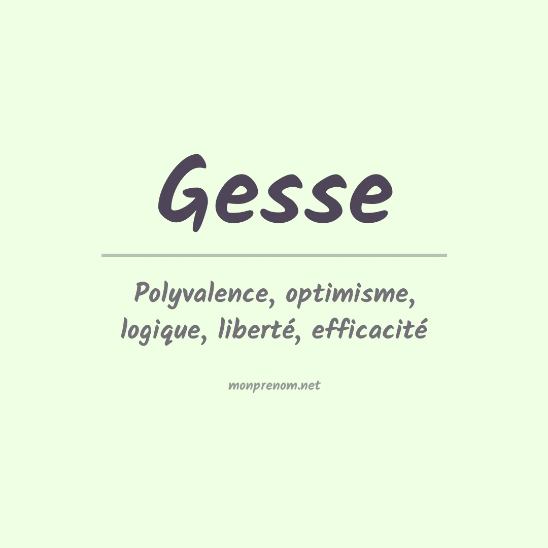 Signification du Prénom Gesse