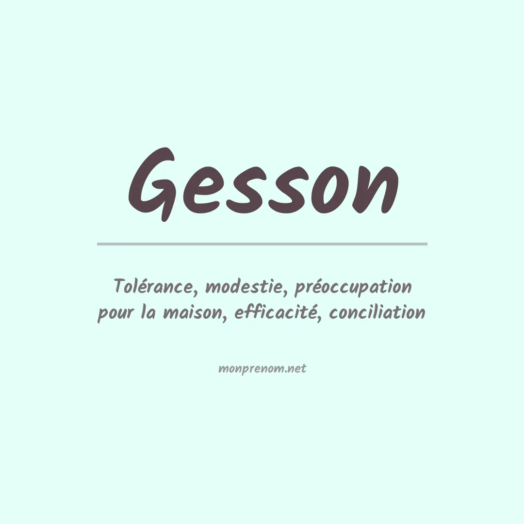 Signification du Prénom Gesson