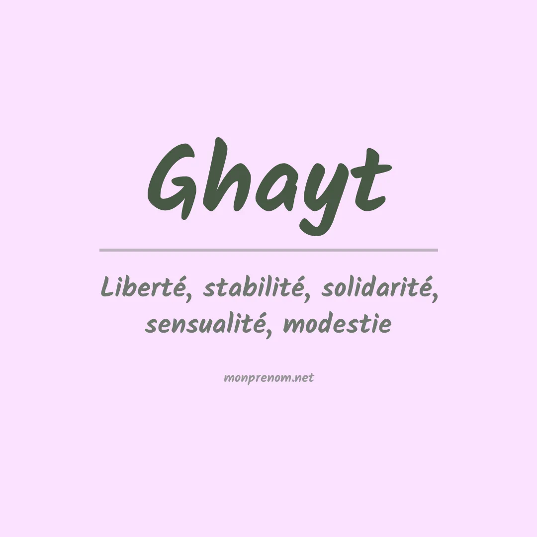 Signification du Prénom Ghayt Signification du Prénom Ghayt