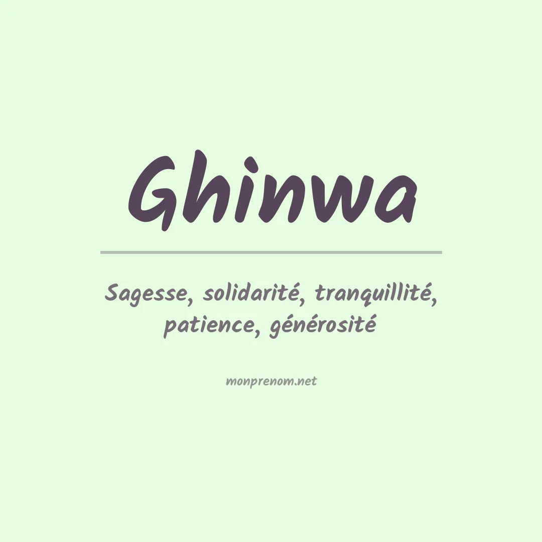 Signification du Prénom Ghinwa Signification du Prénom Ghinwa