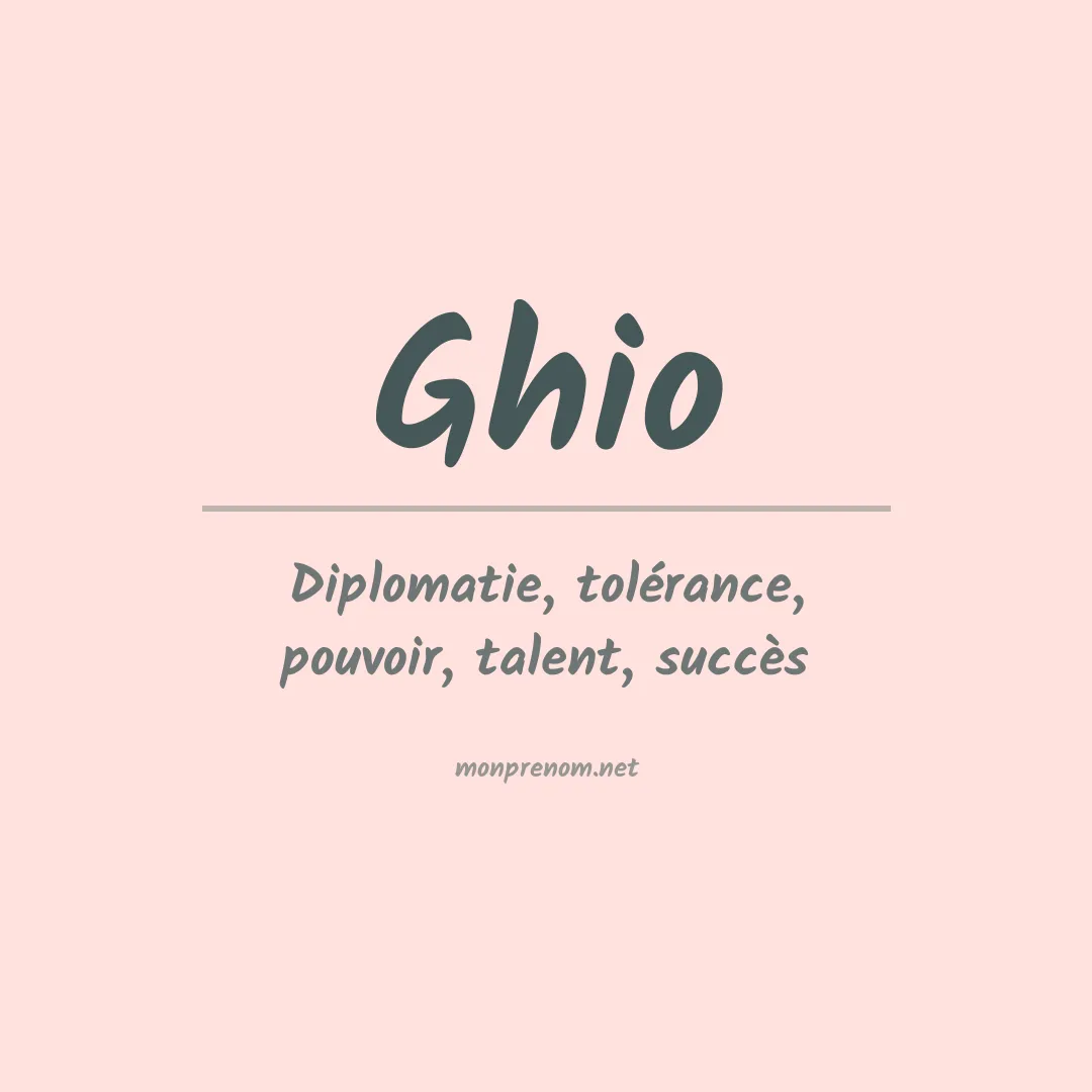 Signification du Prénom Ghio