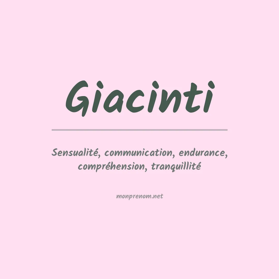 Signification du Prénom Giacinti Signification du Prénom Giacinti