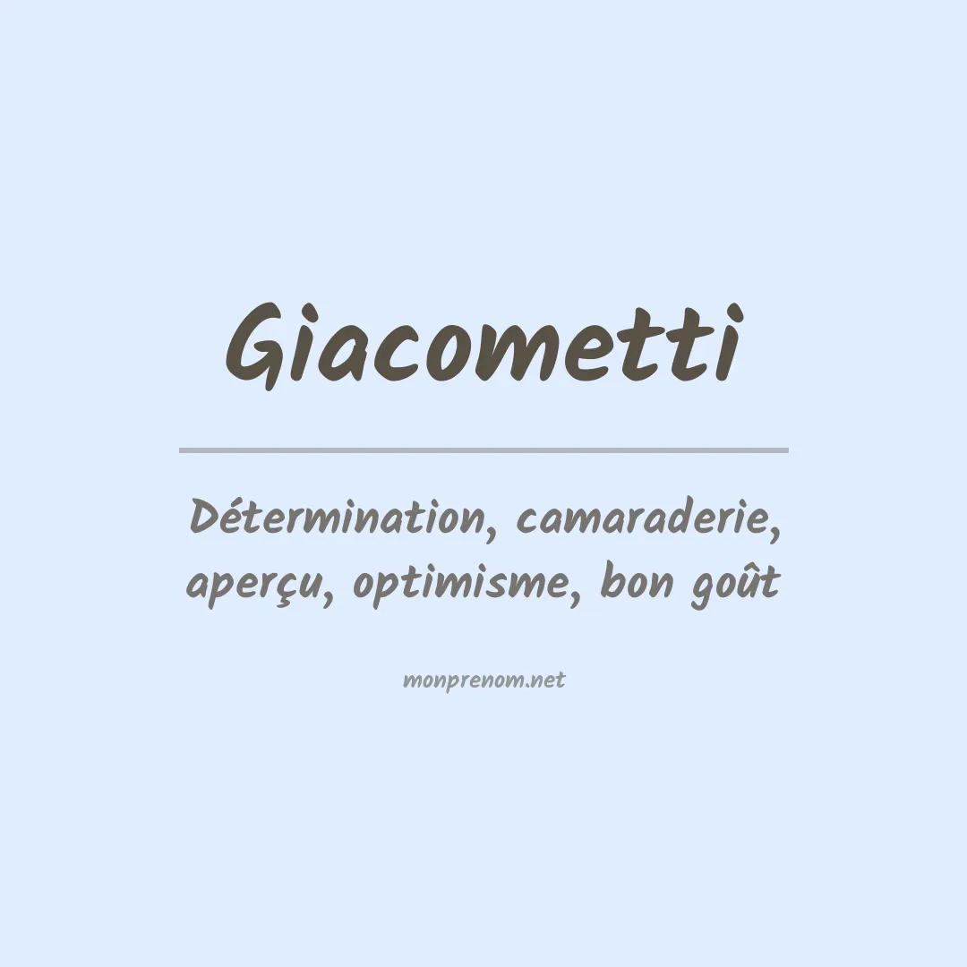 Signification du Prénom Giacometti