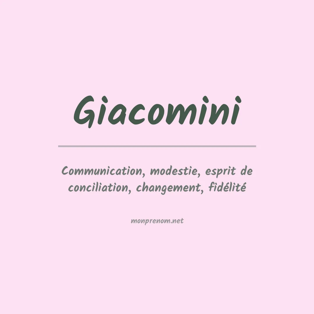 Signification du Prénom Giacomini